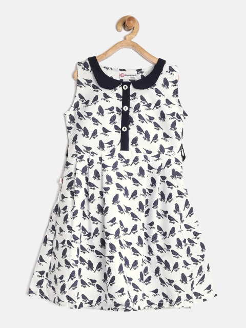 

Peppermint Girls Off-White Printed Fit & Flare Dress