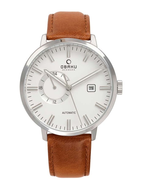 

Obaku Men Silver-Toned & Tan Analogue Watch V210GTCIRZ-Silver