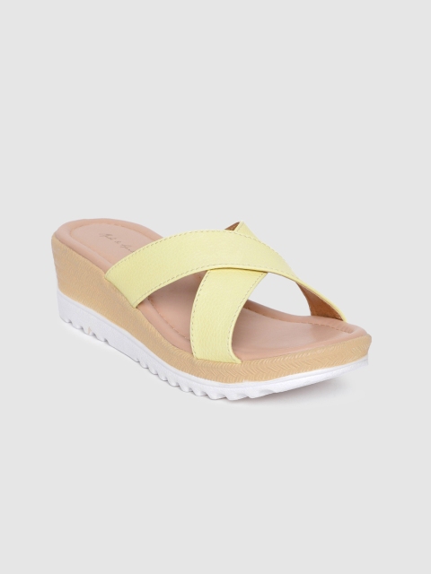 

Mast & Harbour Women Yellow Solid Wedges