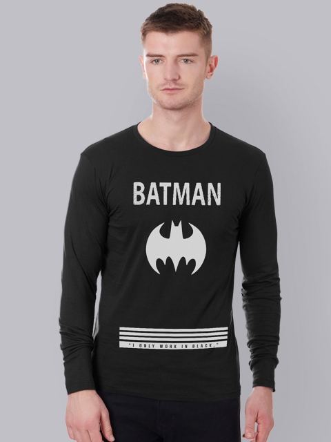 

Free Authority Men Black Grey Batman Printed Round Neck Pure Cotton T-shirt