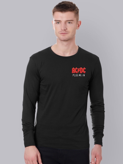 

Free Authority Men Black ACDC Printed Round Neck T-shirt