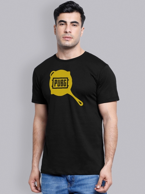 

Free Authority Men Black Yellow PubG Round Neck Pure Cotton T-shirt