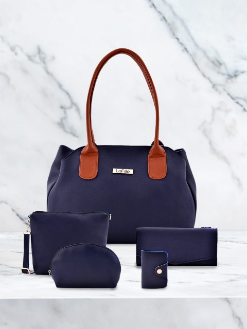 

LaFille Blue Solid Shoulder Bag with Pouch