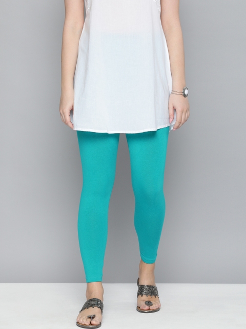 

HERE&NOW Women Blue Solid Ankle Length Leggings