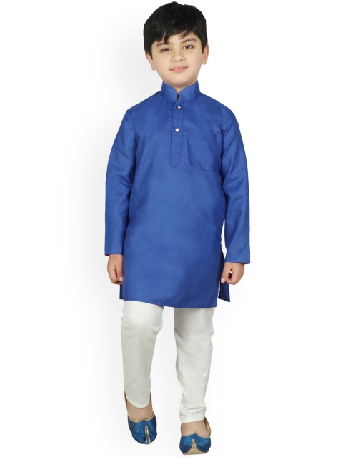 

SG YUVRAJ Boys Blue Cotton Kurta & Payjama