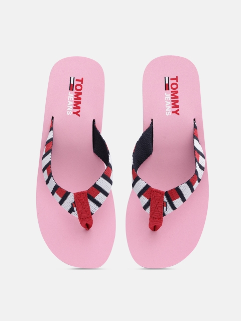 

Tommy Hilfiger Women Pink Striped Thong Flip-Flops