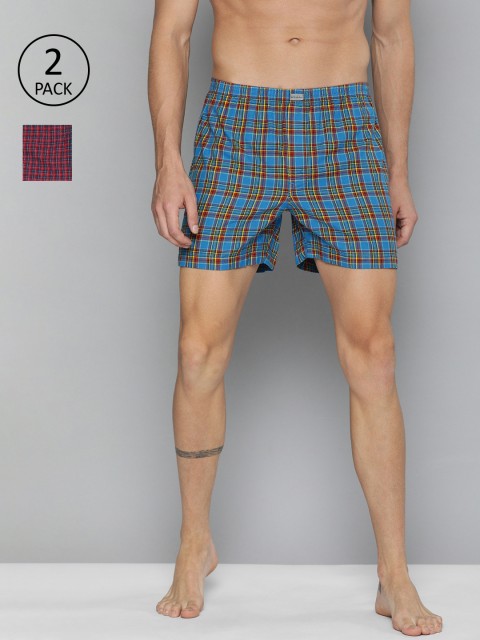 

Mast & Harbour Men Pack of Two Checked Boxers MNH-BOX-PRE-2PP-009, Maroon