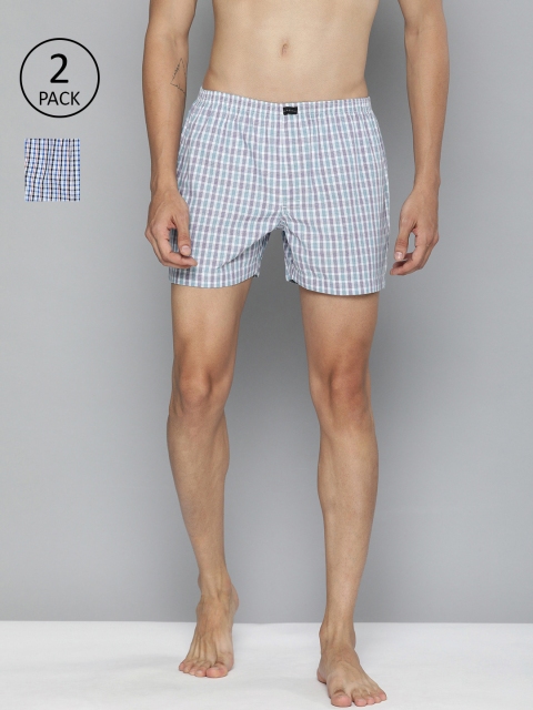 

Mast & Harbour Men Pack of 2 Checked Boxers MNH-BOX-PRE-2PP-033, White