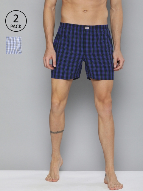 

Mast & Harbour Men Pack of 2 Checked Boxers MNH-BOX-PRE-2PP-034, Navy blue