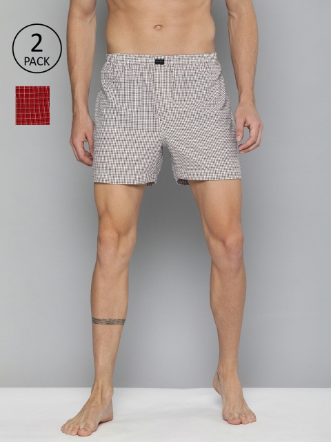 

Mast & Harbour Men Pack of Two Checked Boxers MNH-BOX-PRE-2PP-011, White