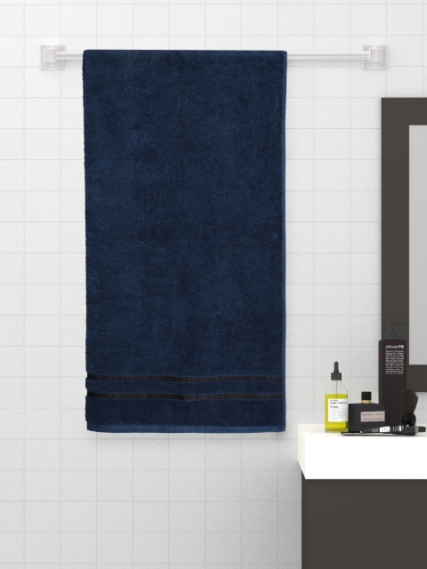 

SPACES Midnight Navy Blue Solid Cotton Bath Towels 500GSM