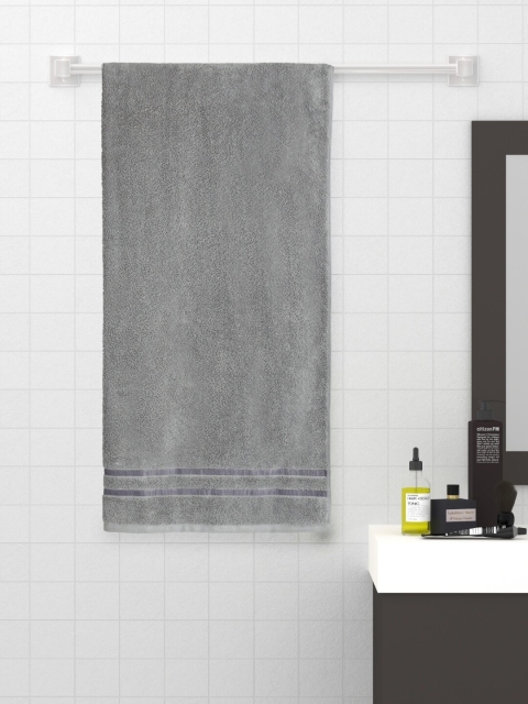 

SPACES Grey Solid Pure Cotton 500 GSM Bath Towel