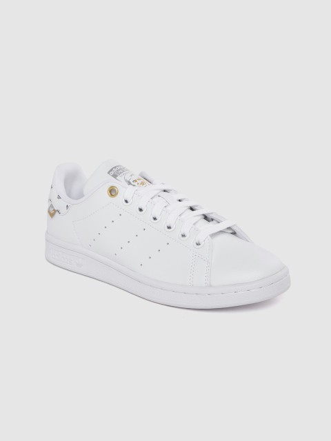 

ADIDAS Originals Women White Solid Stan Smith Sneakers with Perforated Detail