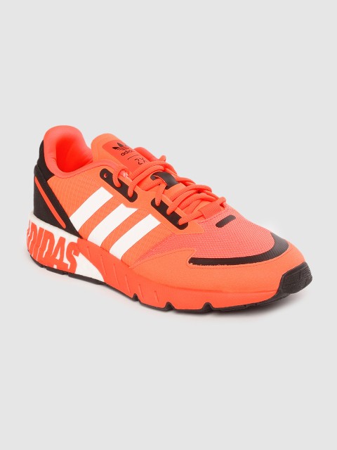 

ADIDAS Originals Men Orange Woven Design ZX 1K Boost Entry Sneakers