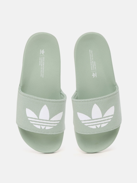 

ADIDAS Originals Women Mint Green & White Brand Logo Print Adilette Lite Sliders