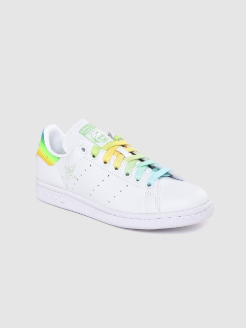 

ADIDAS Originals Women White Solid Stan Smith Sneakers with Perforated Detail