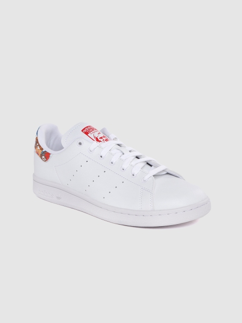 

ADIDAS Originals Women White Solid Stan Smith Sneakers with Perforated Detail