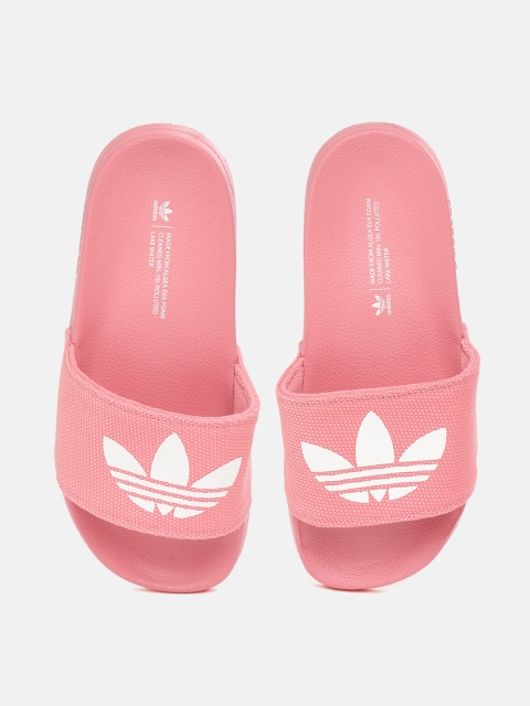 

ADIDAS Originals Women Pink & White Adilette Lite Brand Logo Print Sliders