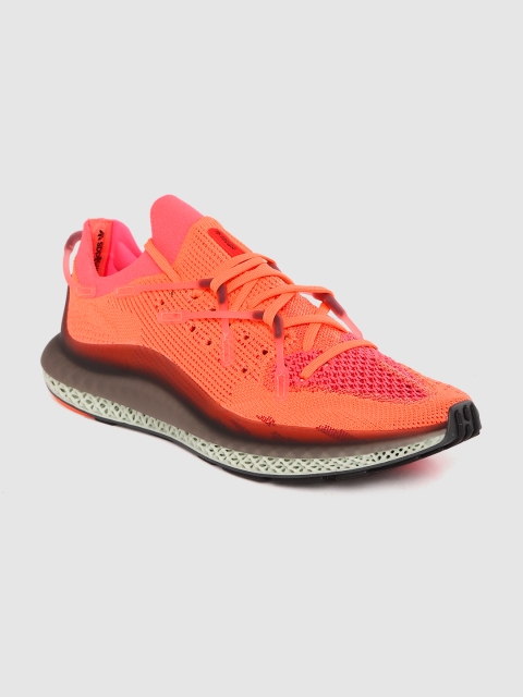 

ADIDAS Originals Men Orange & Peach-Coloured Woven Design 4D Fusio Sneakers