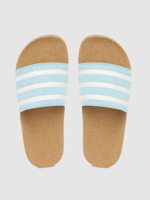 

ADIDAS Originals Women Blue & White Striped Adilette Sliders