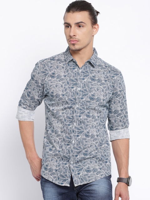 

ONLY & SONS Blue Printed Slim Fit Casual Shirt