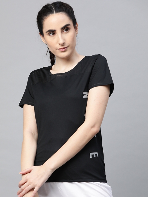 

Nike Women Black Solid Dri-FIT Running T-Shirt