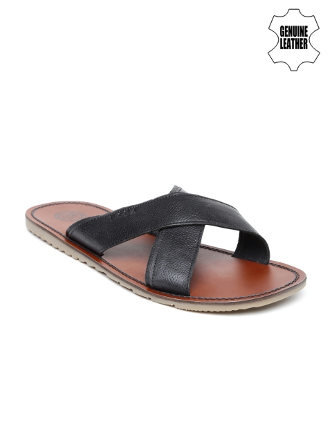 

U.S. Polo Assn. Men Black Genuine Leather Sandals