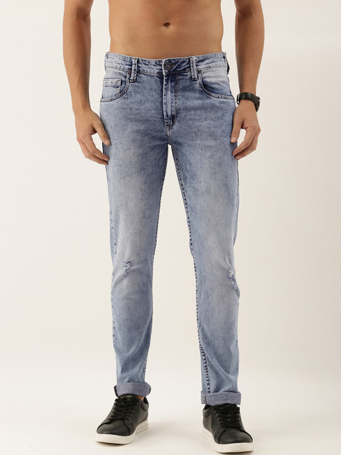 

Moda Rapido Men Blue Slim Fit Heavy Fade Acid Wash Stretchable Jeans