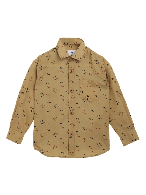 

Kidling Boys Beige Pure Cotton Printed Casual Shirt