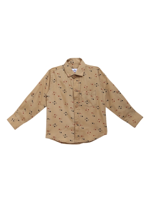 

Kidling Boys Beige Pure Cotton Printed Casual Shirt