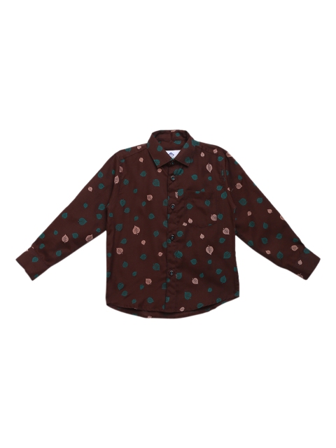 

Kidling Boys Brown Pure Cotton Printed Casual Shirt