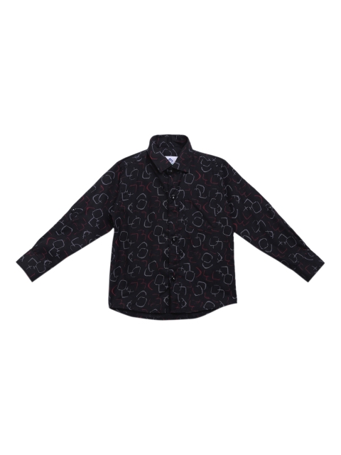 

Kidling Boys Black Pure Cotton Printed Casual Shirt