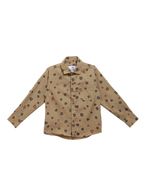 

Kidling Boys Beige Pure Cotton Printed Casual Shirt