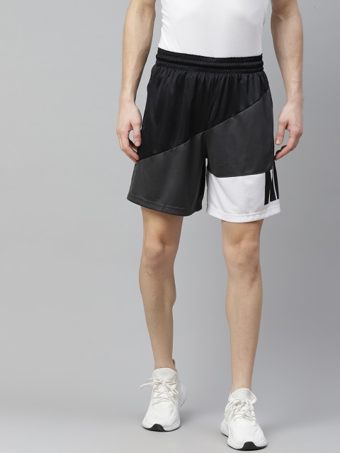 

Nike Men Black & Charcoal Grey Dri-FIT Starting 5 Colourblocked Basketball Shorts