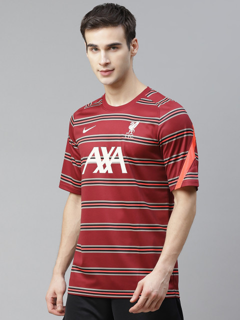 

Nike Men Maroon Liverpool FC Pre-Match Short-Sleeve Soccer Jersey, Red