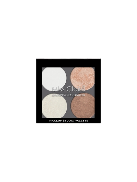 

Miss Claire Bronze & Highlighter Makeup Studio Palette - 3, Multi