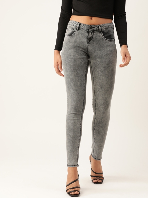 

Moda Rapido Women Grey Skinny Fit Heavy Fade Acid Wash Stretchable Jeans
