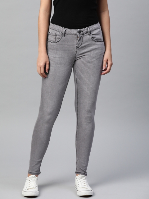 

HERE&NOW Women Grey Skinny Fit Stretchable Jeans