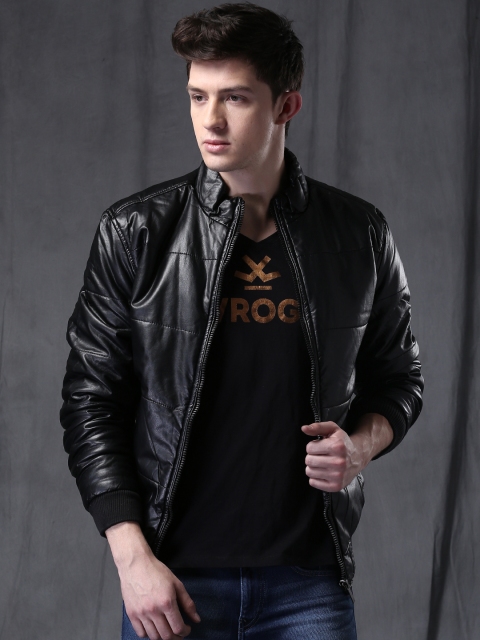 

WROGN Black Quilted Bomber Jacket