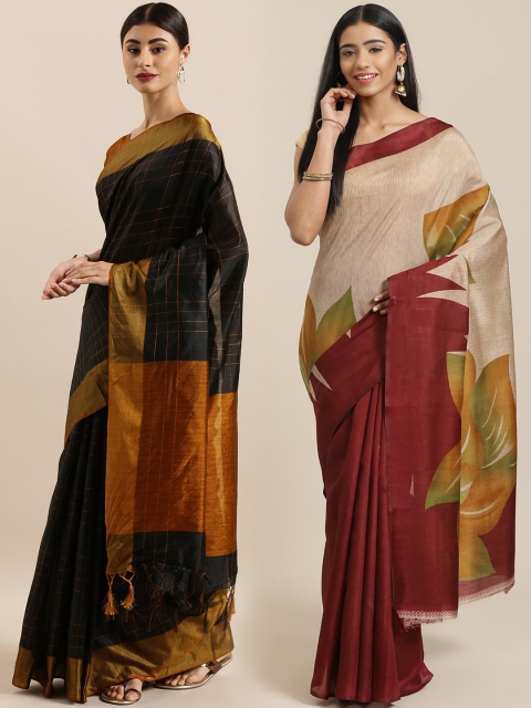 

KALINI Multicolored Printed Saree, Black