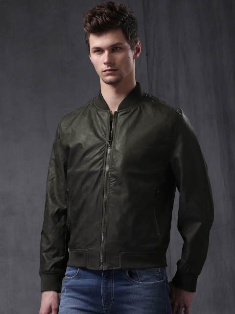 

WROGN Olive Green Slim Fit Jacket