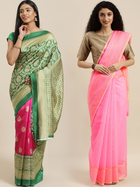 

KALINI Multicolored Printed Saree, Green