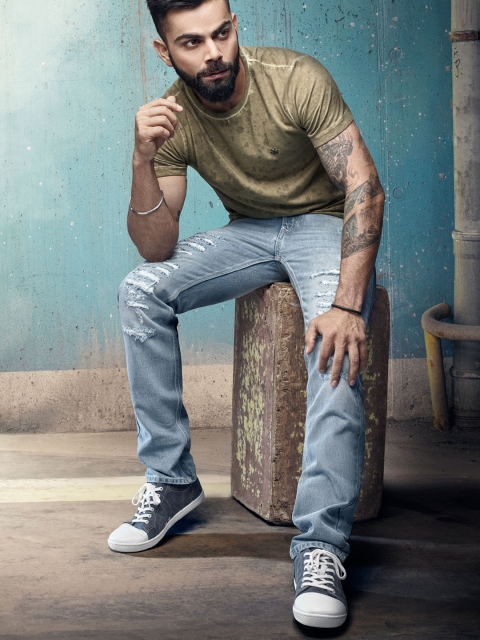 

WROGN Blue Washed & Distressed Slim Jeans