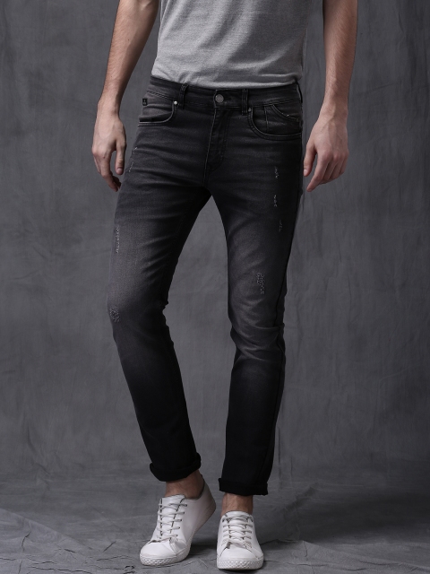 

WROGN Men Charcoal Slim Fit Stretchable Jeans