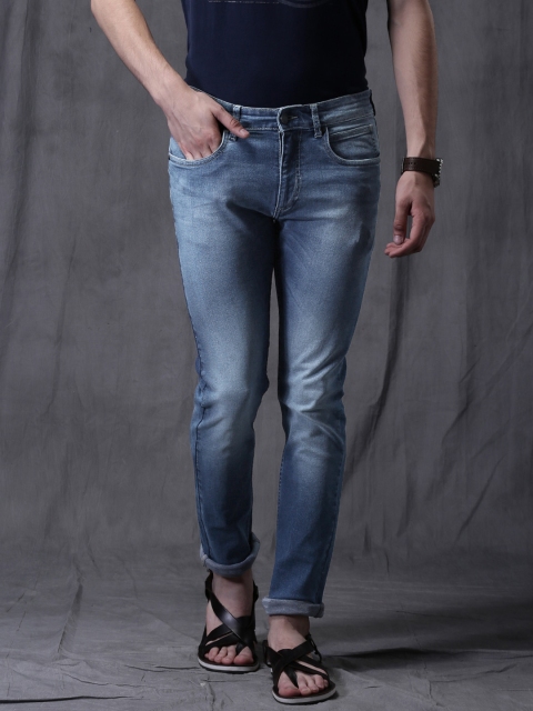 

WROGN Blue Washed Slim Fit Stretchable Jeans