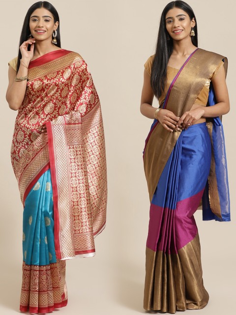 

KALINI Multicoloured Printed Saree, Red