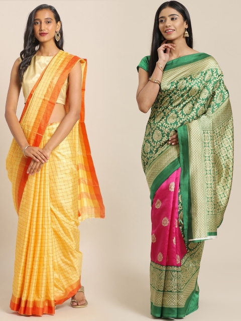 

KALINI Multicoloured Printed Saree, Yellow