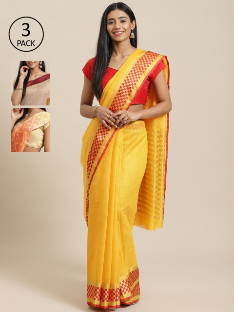 

KALINI Multicoloured Printed Saree, Yellow