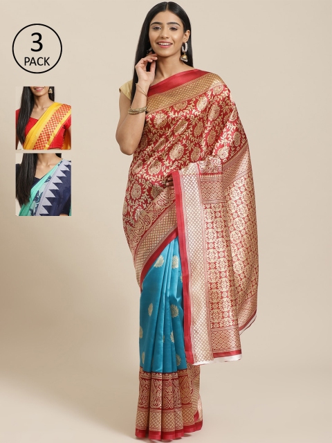 

KALINI Multicoloured Printed Saree, Red