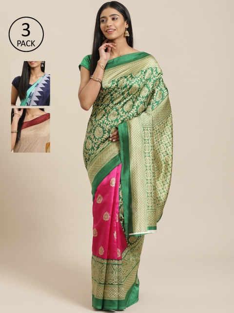 

KALINI Multicoloured Printed Saree, Green